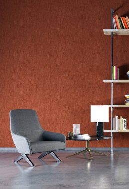 3D tasviri, büyük lüks, modern, parlak iç mekânlar sunuyor. Oturma odasındaki model bilgisayarlar dijital olarak oluşturuluyor.