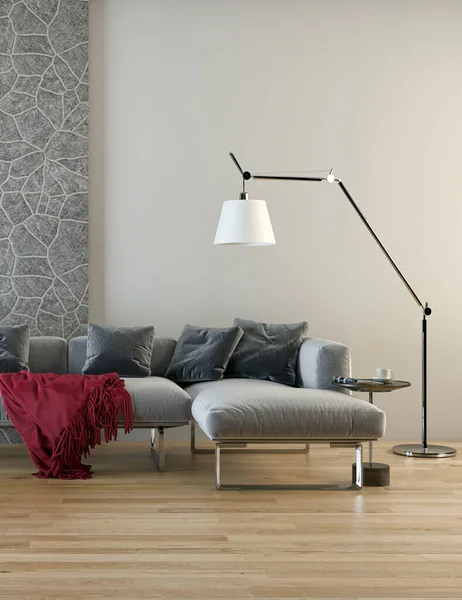 3D tasviri, büyük lüks, modern, parlak iç mekânlar sunuyor. Oturma odasındaki model bilgisayarlar dijital olarak oluşturuluyor.