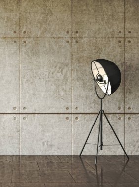 Büyük lüks, modern, parlak iç mekanlar. Oturma odası tasviri. 3D görüntüleme.