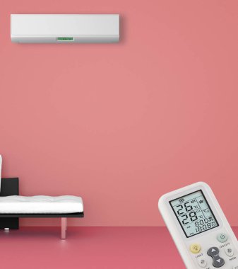 büyük lüks modern iç mekanlar, klima çizimi 3D