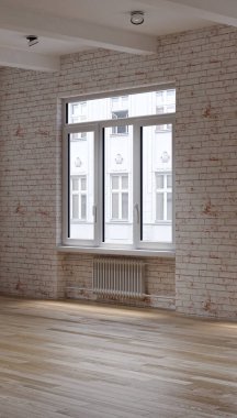 3D tasviri, büyük lüks, modern, parlak iç mekânlar sunuyor. Oturma odasındaki model bilgisayarlar dijital olarak oluşturuluyor.