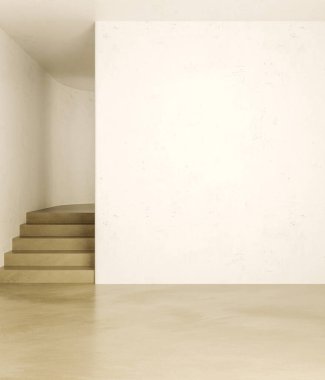 Büyük lüks, modern, parlak iç mekan. Oturma odası tasviri 3D canlandırma.