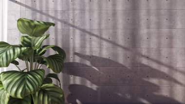 Büyük lüks, modern, parlak iç mekan. Oturma odası tasviri 3D canlandırma.