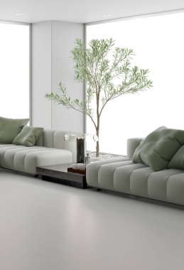 3D tasviri, büyük lüks, modern, parlak iç mekânlar sunuyor. Oturma odasındaki model bilgisayar dijital olarak üretiliyor.