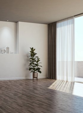 3D tasviri, büyük lüks, modern, parlak iç mekânlar sunuyor. Oturma odasındaki model bilgisayarlar dijital olarak oluşturuluyor.