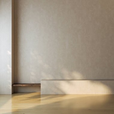 Büyük lüks, modern, parlak iç mekan. Oturma odası tasviri 3D canlandırma.