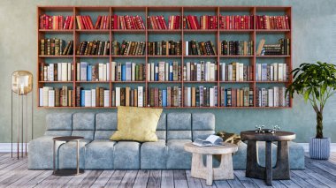 Zarif ve modern bir oturma odası. Bu davetkar alan rahat bir kanepe, ahşap bir sehpa ve mükemmel bir stil ve konfor karışımı oluşturan yumuşak bir aydınlatma içeriyor..