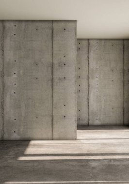 Büyük lüks, modern, parlak iç mekan. Oturma odası tasviri 3D canlandırma.