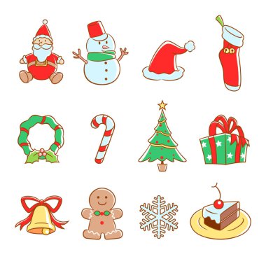 Vektör Noel Icon set.