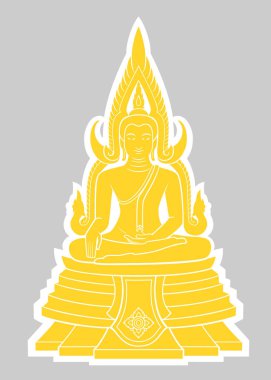 Tay Budist kutsal gün için Buddha grafik vektörü.