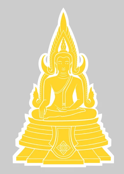 Grafikvektor Von Buddha Für Den Thailändischen Buddhistischen Feiertag — Stockvektor