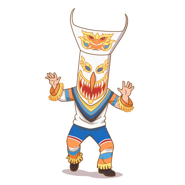 Desenhos Animados Ilustração Phi Khon Fantasma Bun Luang Festival Nordeste — Vetor de Stock