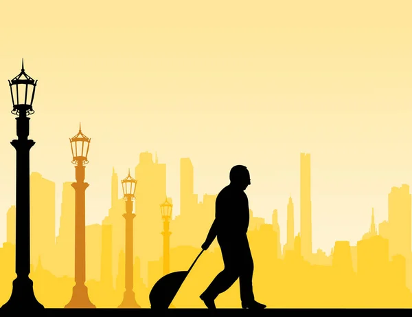 Elderly Businessman Traveling Business Trip One Series Similar Images Silhouette Royalty Free Stock Illustrations