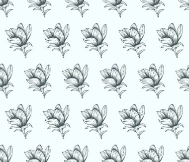 soyut çiçek çizgi sanat dikişsiz desen vektör illustratio