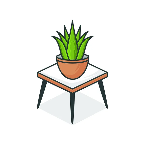 Aloe Vera Γλάστρες Στο Τραπέζι Απεικόνιση Διάνυσμα Aloe Vera — Διανυσματικό Αρχείο