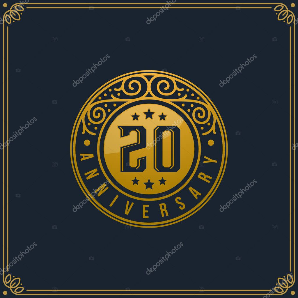 20th Anniversary Celebration, Birthday, Reunion Logo template Vector Design