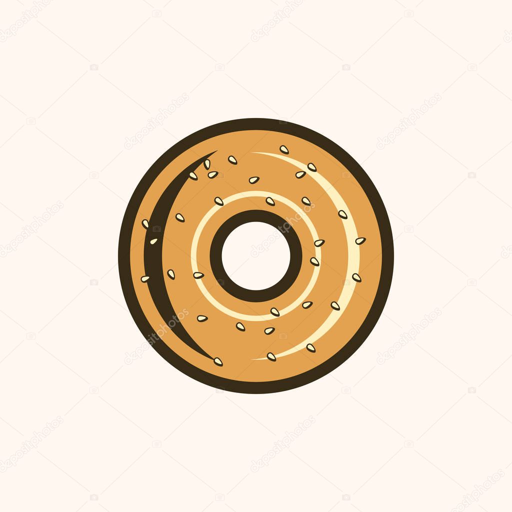 Bagel vector icon design illustration