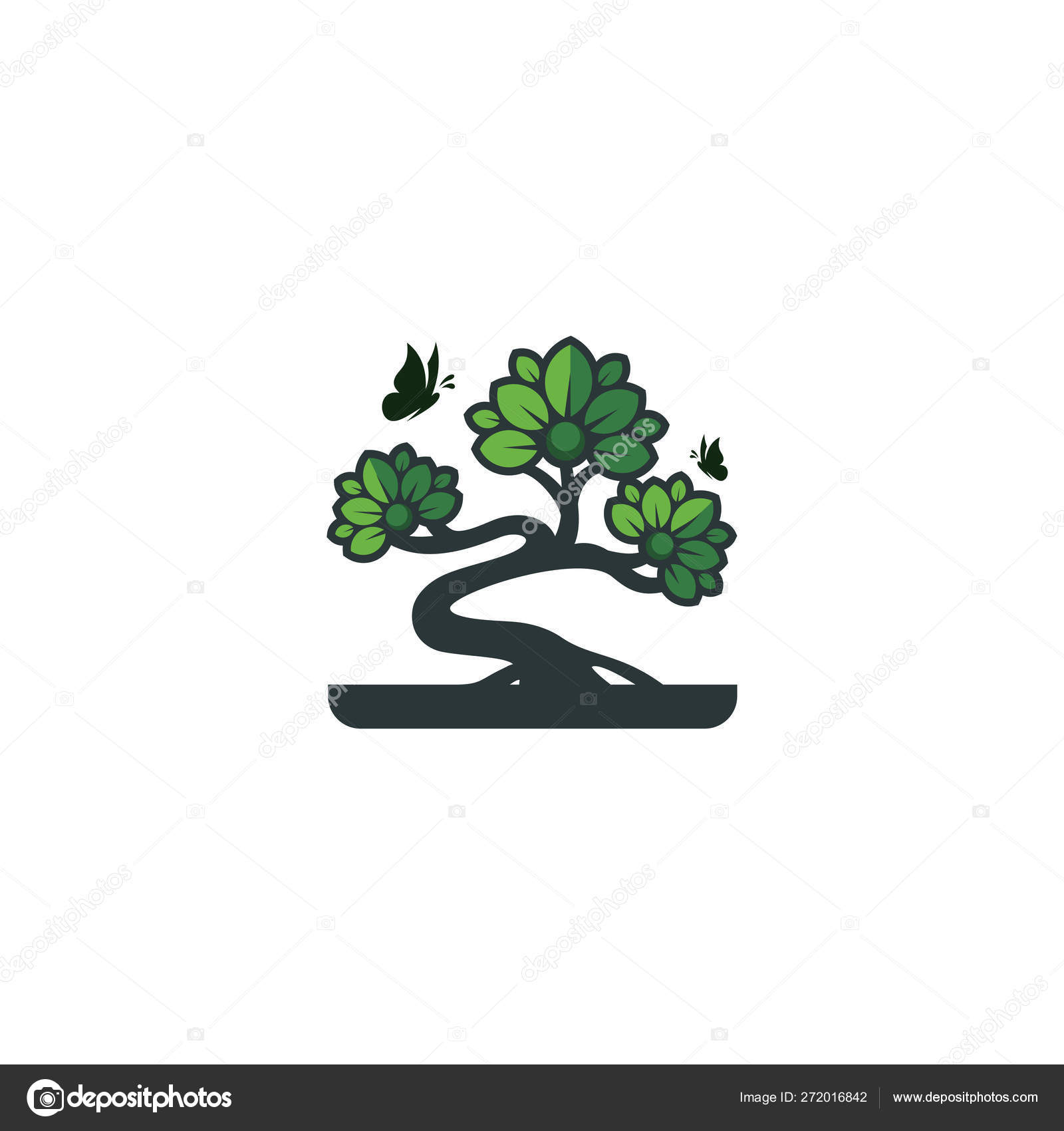 Bonsai Logo Template Tree Icon Design Vector Stock Vector C Mouze Art 272016842