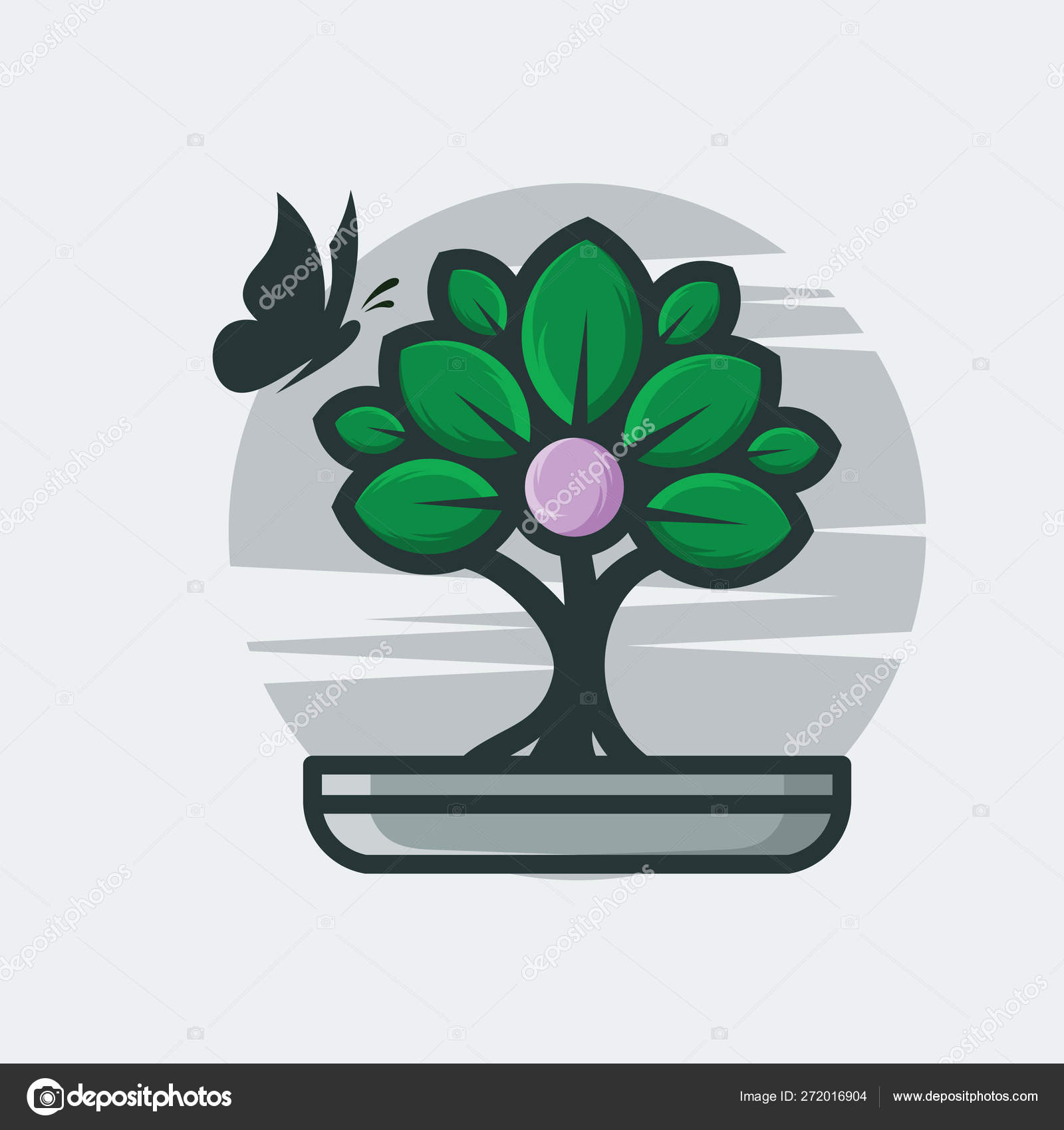 Bonsai Logo Template Tree Icon Design Vector Stock Vector C Mouze Art 272016904
