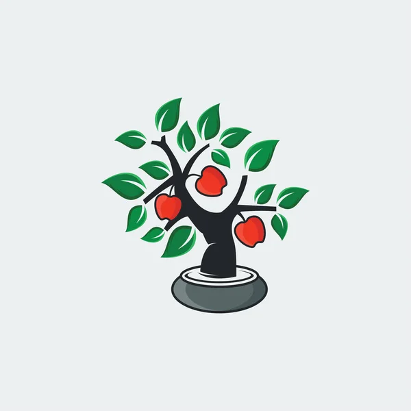 Plantilla Logotipo Bonsai Diseño Icono Árbol Vector — Archivo Imágenes Vectoriales