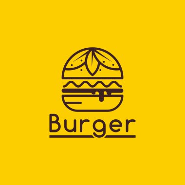 burger vegan logo şablonu - vektör