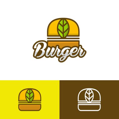 burger vegan logo şablonu - vektör