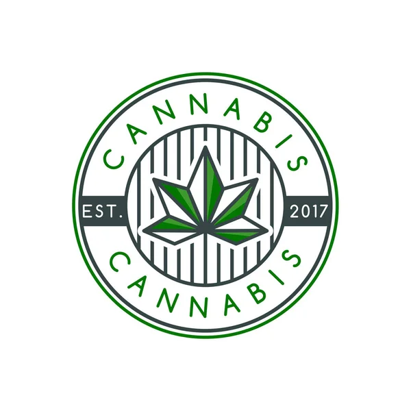 Logotipo Cannabis Marihuana Hoja Medicinal Icono Símbolo Logotipo Plantilla Vector — Vector de stock