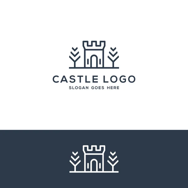 Design Logotipo Castelo Ilustração Vetorial — Vetor de Stock