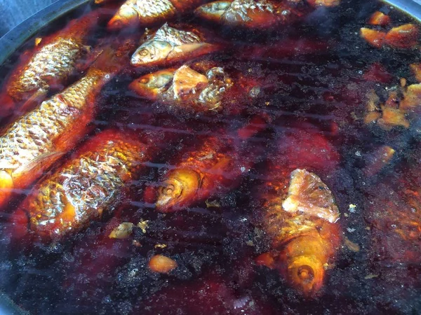Salzigen Gekochten Fisch Klasse Lokalen Lebensmitteln Thailand — Stockfoto