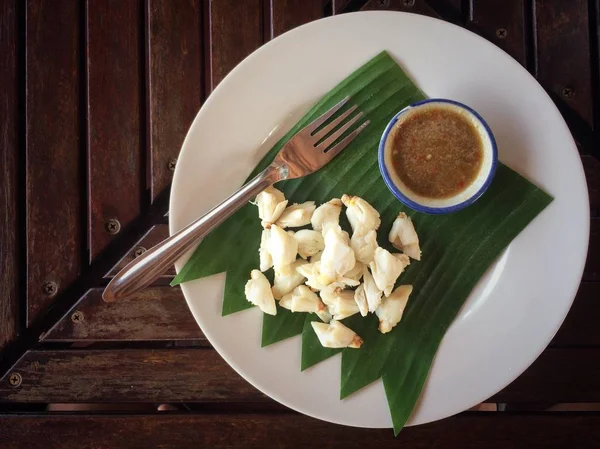 Cangrejo Con Salsa Mariscos —  Fotos de Stock