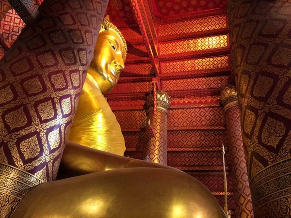 Gran Estatua Buda Templo Wat Phanan Choeng — Foto de Stock