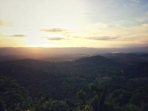 Atardecer Última Luz Vista Paisaje Naturaleza Montaña — Foto de Stock