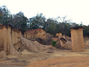 Phae Mueang Phi Büyük Kanyon Parkı, Tayland 'da Phrae erozyon jeolojisi tarafından yapılan doğal heykel