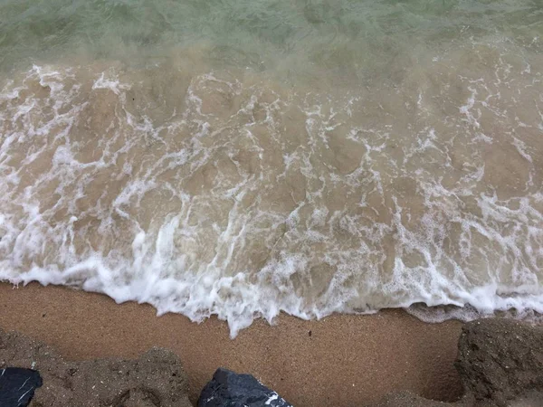 Пісок Хвиля Пляжному Фоні — стокове фото