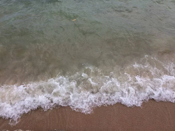 Sabbia Onda Sullo Sfondo Della Spiaggia — Foto Stock