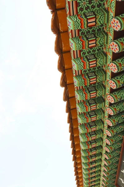 Κορέας Παραδοσιακό Στυλ Κεραμίδια Οροφής Παραδοσιακή Κορεάτικη Αρχιτεκτονική Στυλ Στο — Φωτογραφία Αρχείου