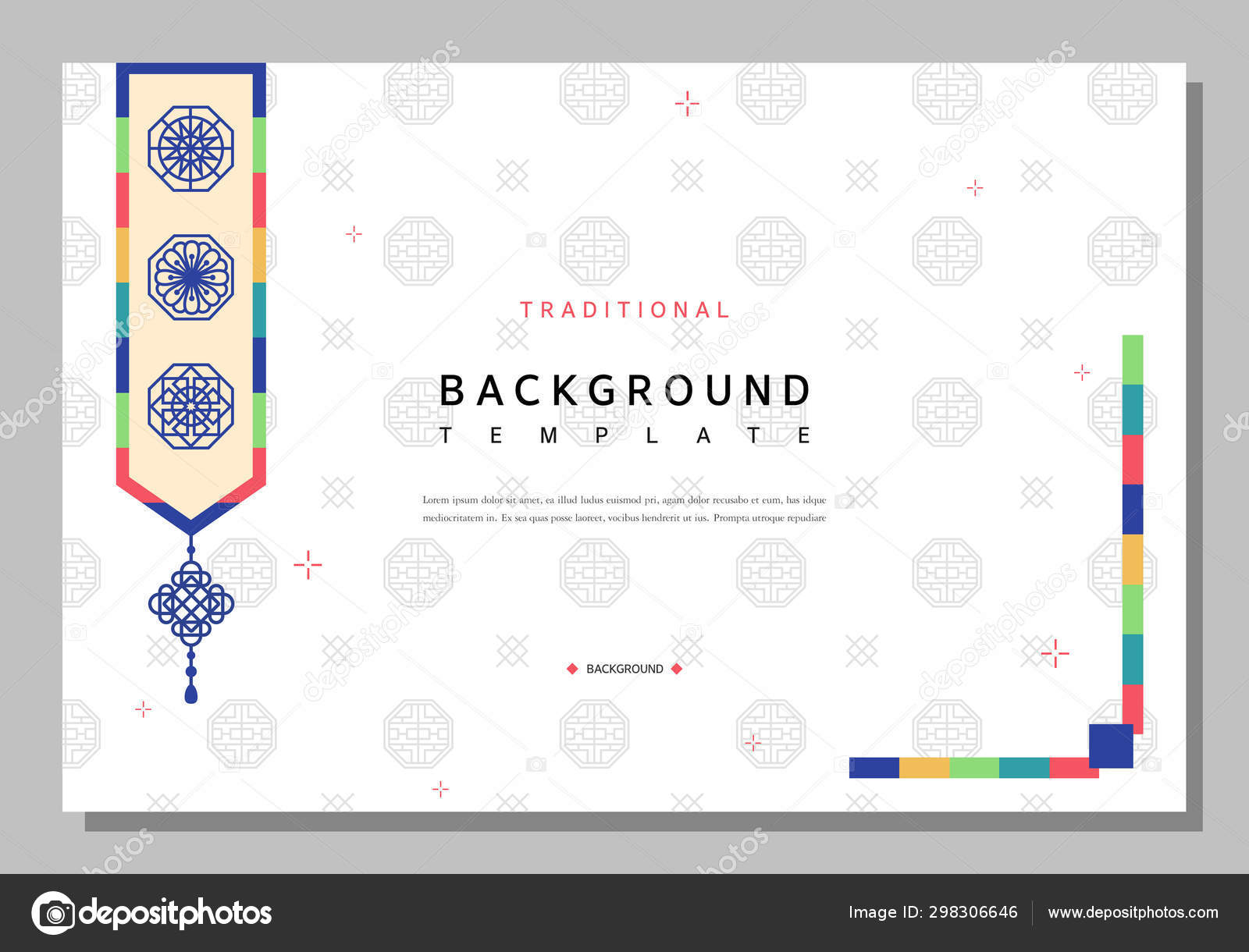 Simple Korean Traditional Pattern Template Stock Vector Image by