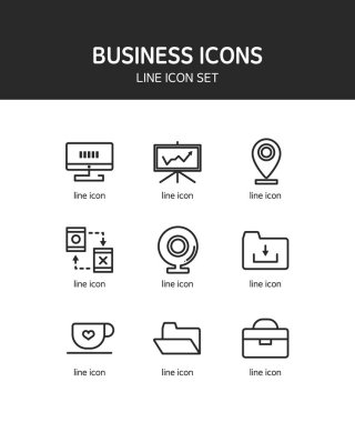 Web simgeleri, çizgi simgelerinin Vektör çizimi