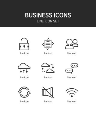 Web simgeleri, çizgi simgelerinin Vektör çizimi