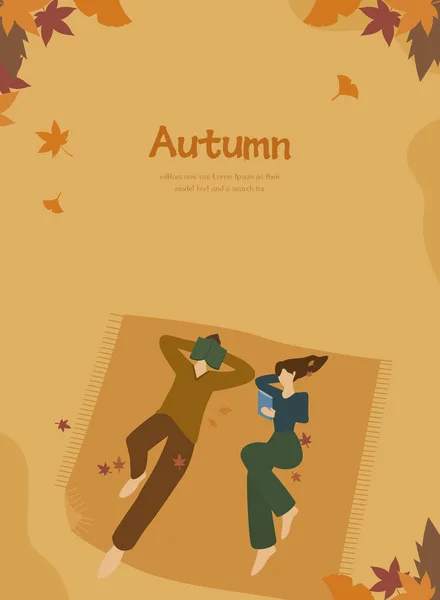 Осень Иллюстрация Фон Закат — стоковый вектор
