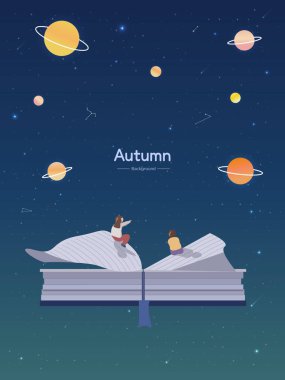 Sonbahar duygu gösterimi: Dış mekan ve kitaplar