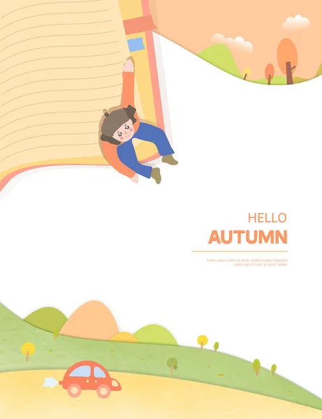 Illustrationsrahmen Herbst Märchen Und Herbst — Stockvektor