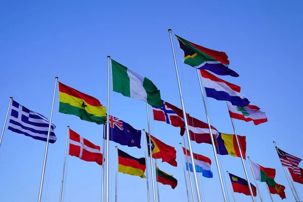 Flags World Flying — Stock Photo, Image