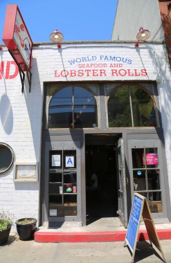 BROOKLYN, NEW YORK - MAY 24, 2018: Famous Red Hook Lobster Pound Restaurant in Brooklyn, New York.  clipart