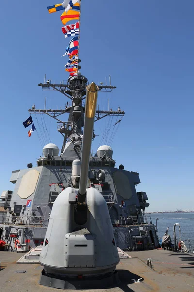 New York May 2018 Turret Containing Inch Gun Deck Navy — Stock Photo, Image