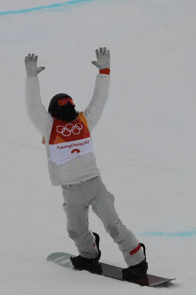 Pyeongchang Güney Kore Şubat 2018 Olimpiyat Şampiyonu Shaun White Amerika — Stok fotoğraf