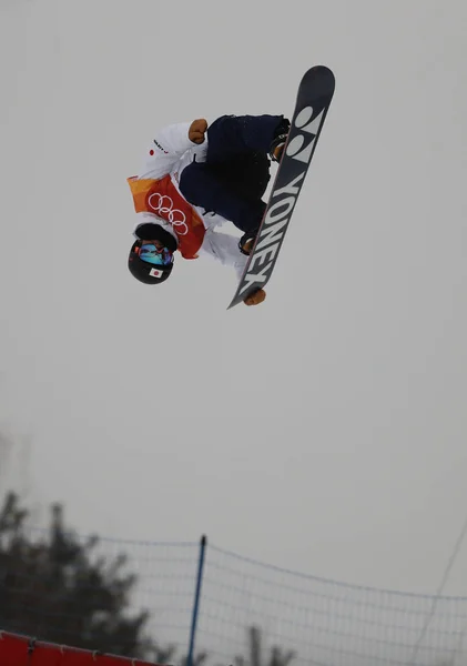 Pyeongchang Νότια Κορέα Φεβρουαρίου 2018 Yuto Totsuka Της Ιαπωνίας Αγωνίζεται — Φωτογραφία Αρχείου