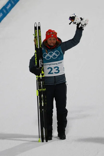 Pyeongchang Corée Sud Février 2018 Championne Olympique Laura Dahlmeier Allemagne — Photo