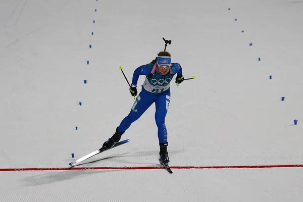 Pyeongchang Korea Południowa Lutego 2018 Emily Dreissigacker Usa Konkuruje Biathlonie — Zdjęcie stockowe