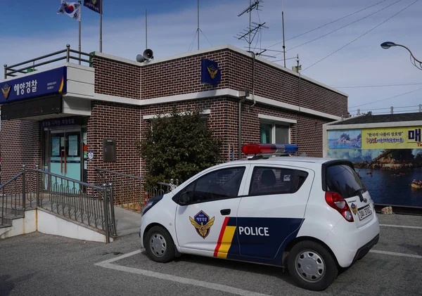 Samcheok Corea Del Sur Febrero 2018 Coche Policía Nacional Corea —  Fotos de Stock